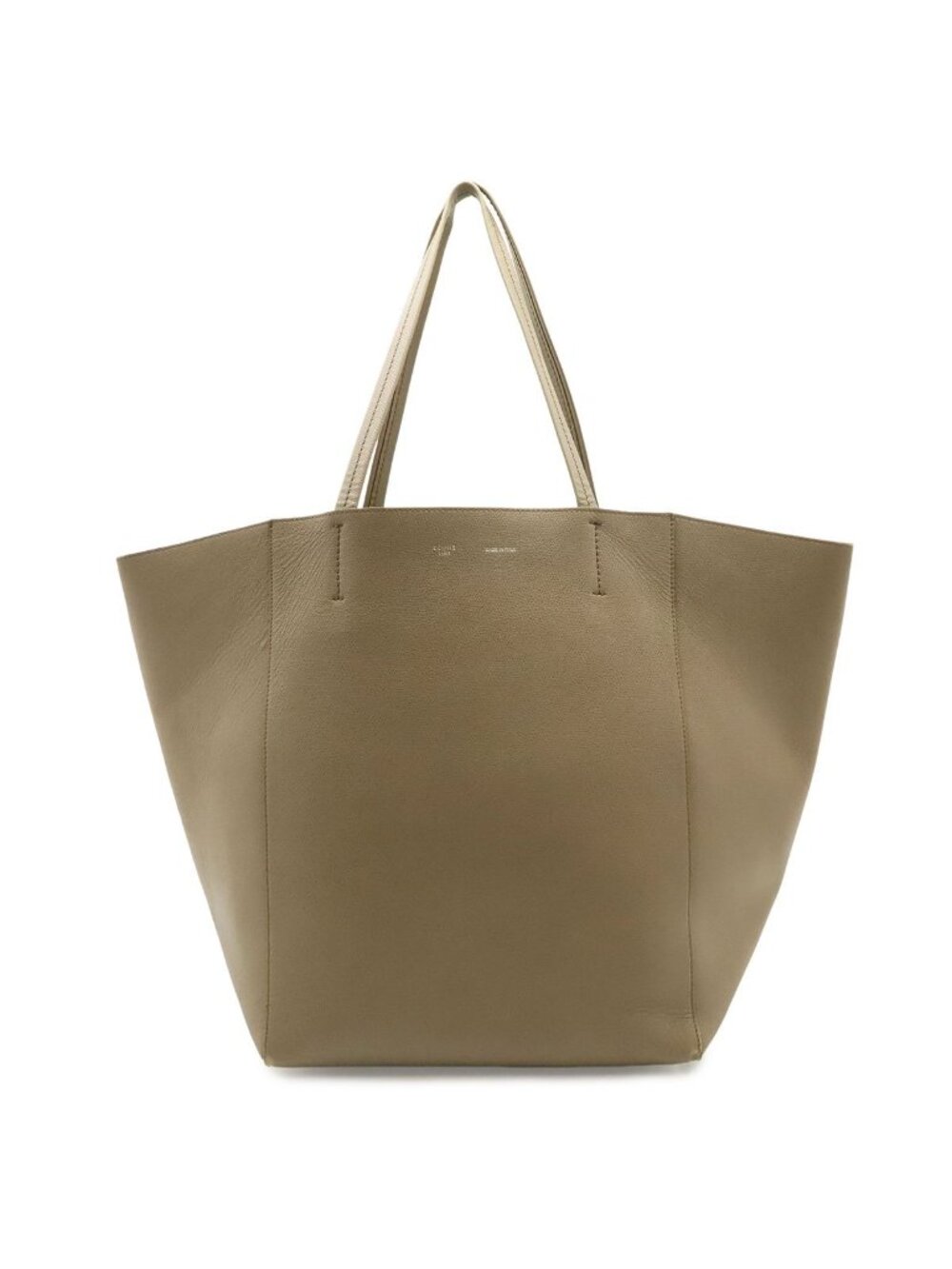 Celine Cabas Phantom Belt Tote Large Shoulder Bag Leather Gray